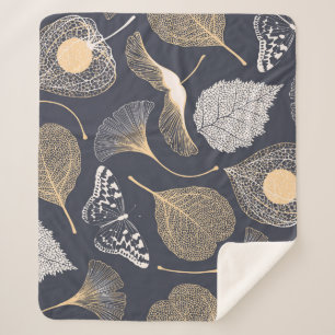 Manta Sherpa Sale Ginkgo: Elegancia Floral Sin Marea.