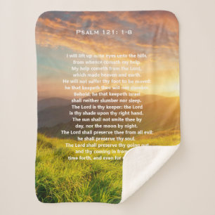Manta Sherpa Salmo 121 Scripture Sherpa Blanket