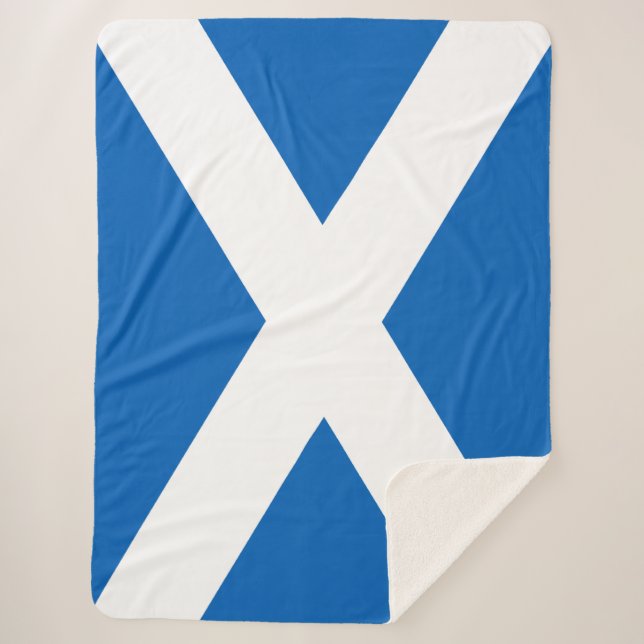 Manta Sherpa Saltire ~ Bandera de Scotland Sherpa Blanket (Anverso)