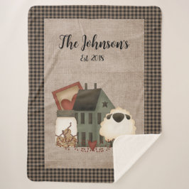 Manta Sherpa Salto Verde Primitivo Hogar Con Oveja