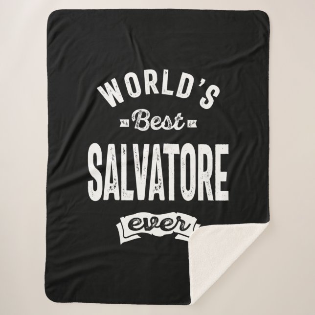 Manta Sherpa Salvatore Nombre Personalizado Cumpleaños (Anverso)