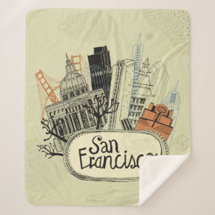 Manta Sherpa San Francisco dibujado mano