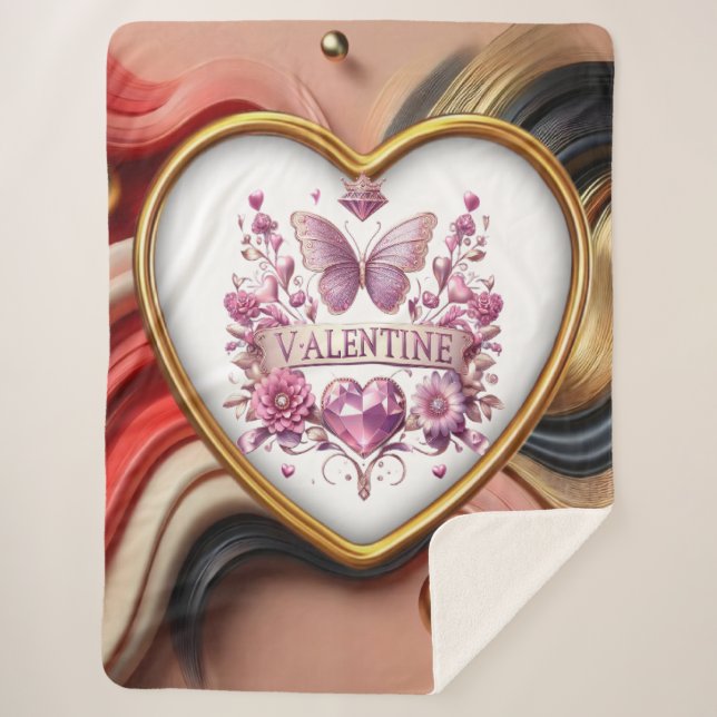 Manta Sherpa San Valentín (Anverso)