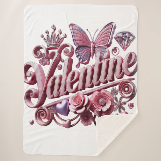 Manta Sherpa San Valentín (Anverso)