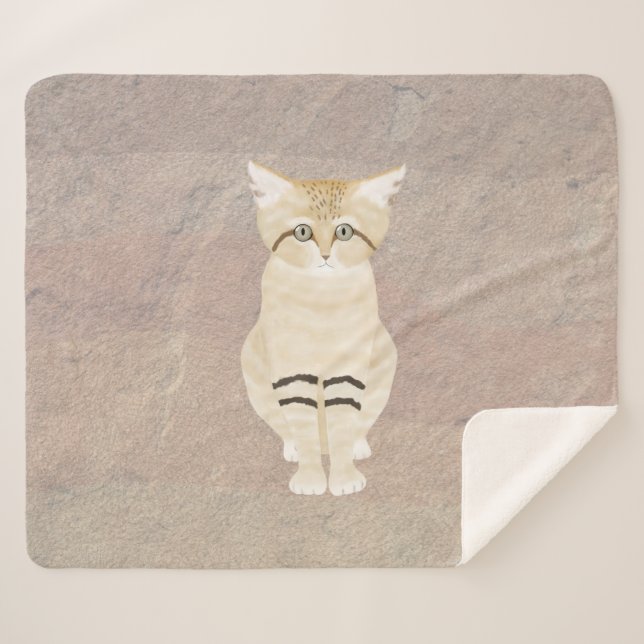 Manta Sherpa Sand Cat Sherpa Blanket (Anverso (horizontal))