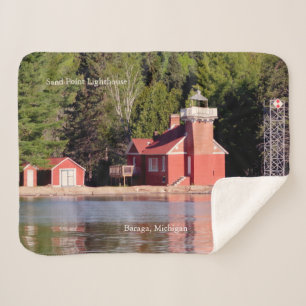 Manta Sherpa Sand Point Lighthouse Baraga sherpa blanc