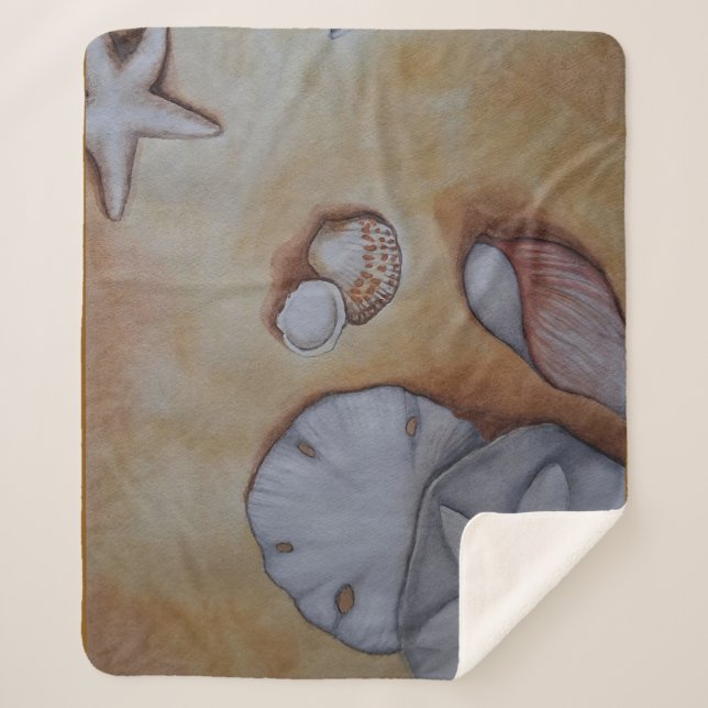 Manta Sherpa Sandy Seashells (Anverso)
