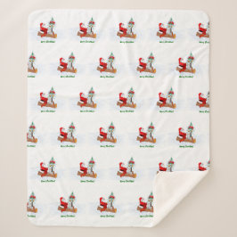 Manta Sherpa Santa Claus con Fox de Conejo y Squirrel