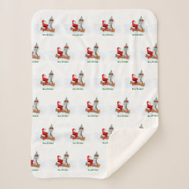 Manta Sherpa Santa Claus con Fox de Conejo y Squirrel