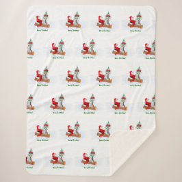 Manta Sherpa Santa Claus con Fox de Conejo y Squirrel