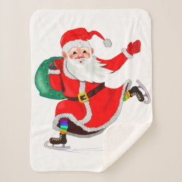 Manta Sherpa Santa con Navidades de regalo Sherpa Blanket