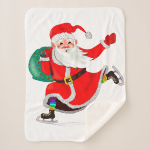 Manta Sherpa Santa con Navidades de regalo Sherpa Blanket