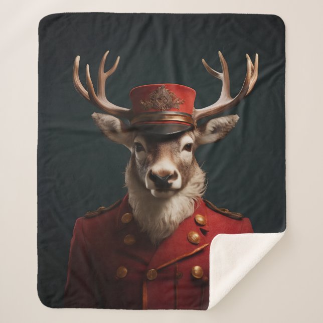 Manta Sherpa Santa Reindeer (Anverso)