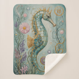 Manta Sherpa Santuario Shimmering Seahorse