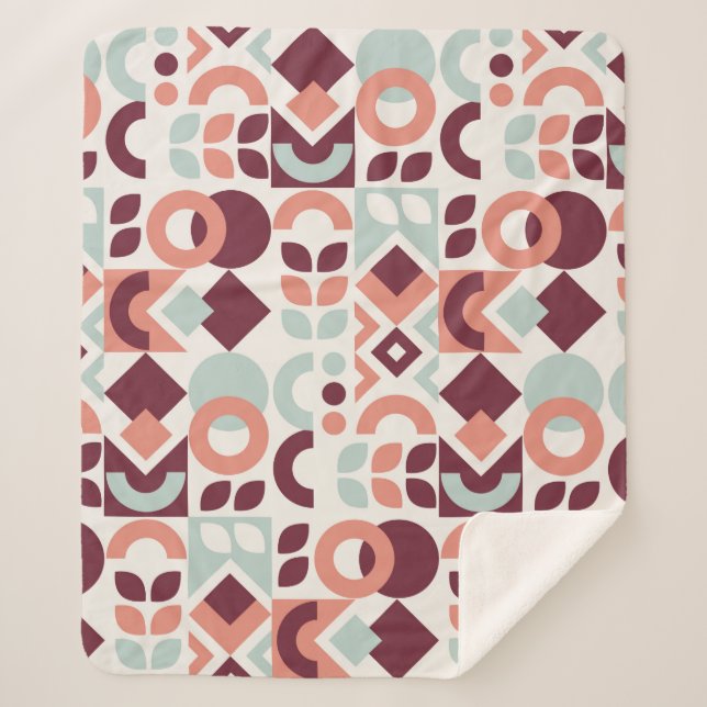 Manta Sherpa Scandinavian pattern design. Simple modern retro b (Anverso)