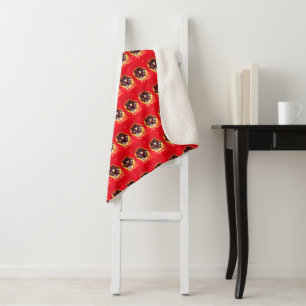 Manta Sherpa Scarlet Red Tulip Sherpa Blanket