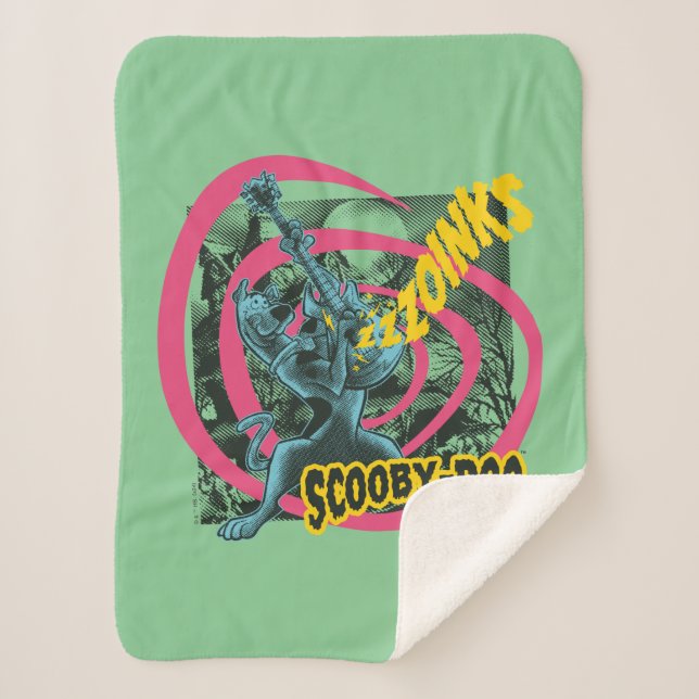 Manta Sherpa Scooby-Doo Zoinks Punk Guitar Gráfico (Anverso)