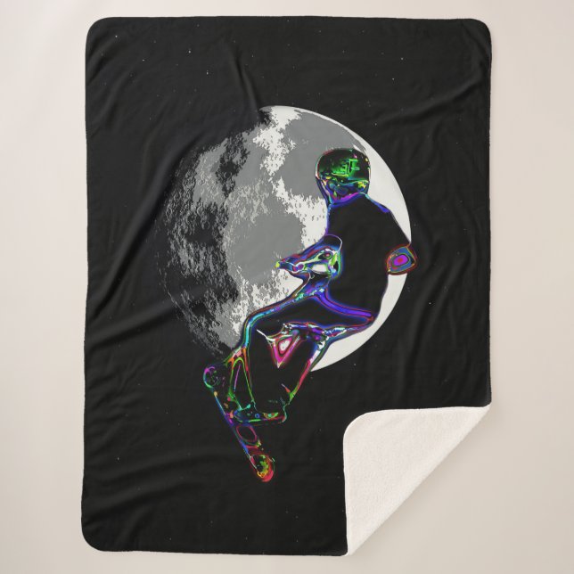Manta Sherpa Scooter Champ iluminado por luna - Scooter Boy (Anverso)