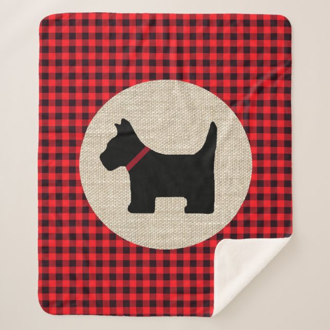 Manta Sherpa Scotty Dog Sherpa Blanket (Anverso)