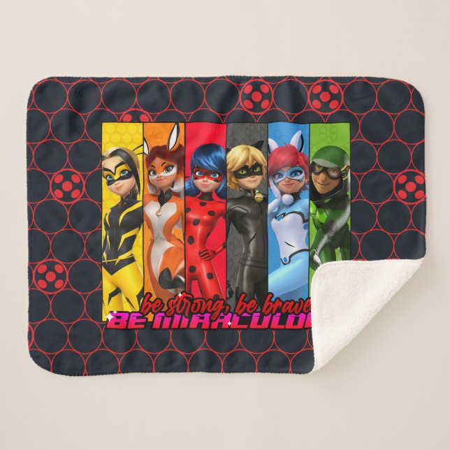 Manta Sherpa Sé fuerte, sé valiente, sé milagroso (Anverso (horizontal))