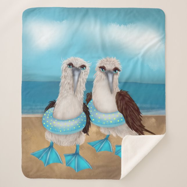 Manta Sherpa Sea Gull Beach Sherpa Blanket (Anverso)
