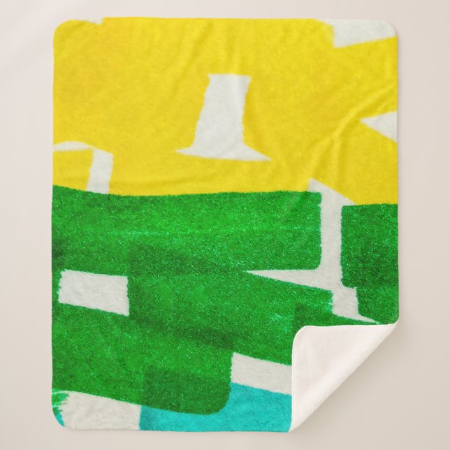 Manta Sherpa Seafoam Lilac Boho Hand Drawn Stroke. Fuchsia Hot  (Anverso)