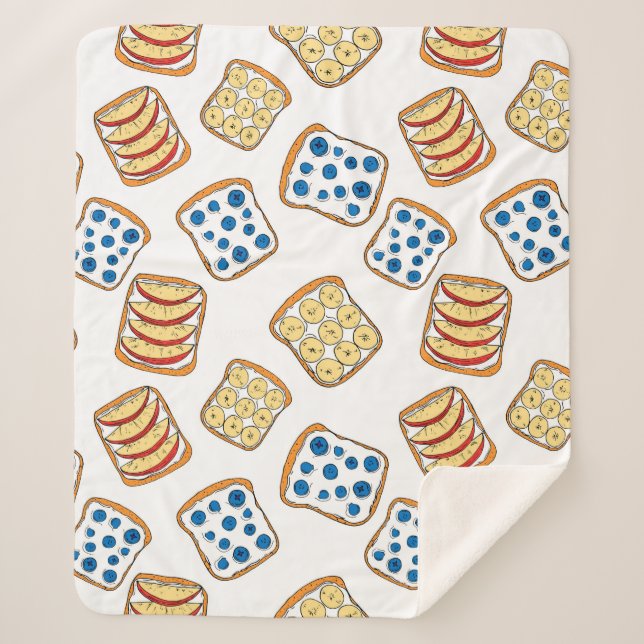 Manta Sherpa Seamless pattern of toast (Anverso)