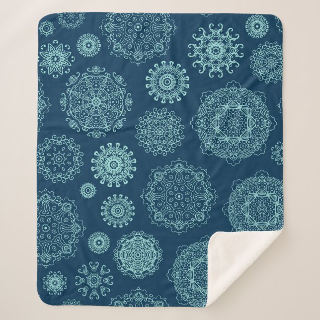 Manta Sherpa Seamless pattern with laced snowflakespattern,arab (Anverso)