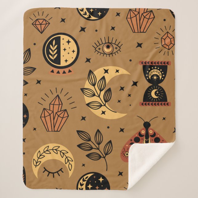 Manta Sherpa seamless pattern with magical elements (Anverso)