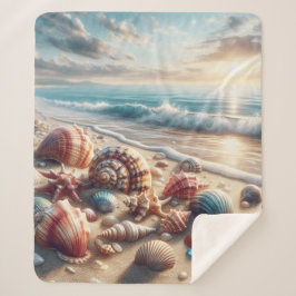Manta Sherpa Seashell Ocean Lover
