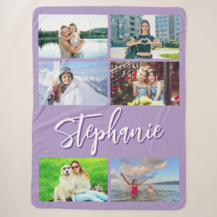 Manta Sherpa Seis Colage de Fotos Horizontales Personalizadas M