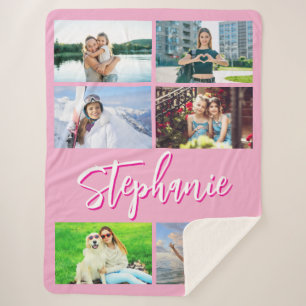 Manta Sherpa Seis Colage de Fotos Horizontales Personalizadas R