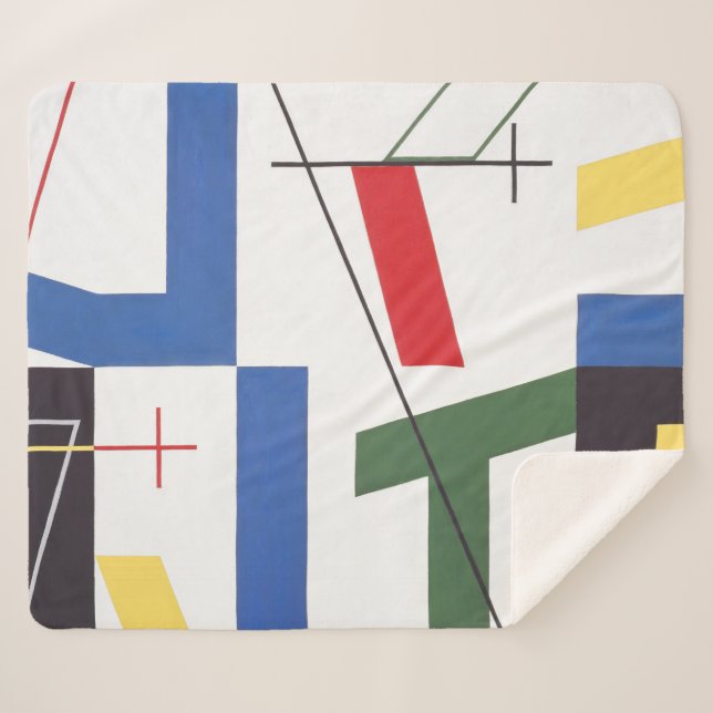 Manta Sherpa Seis espacios con cruces | Sophie Taeuber-Arp | (Anverso (horizontal))