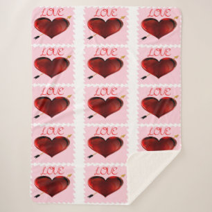 Manta Sherpa Sellos de amor Sherpa Blanket