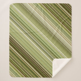 Manta Sherpa Selva de montaña Green and Brown Stripe