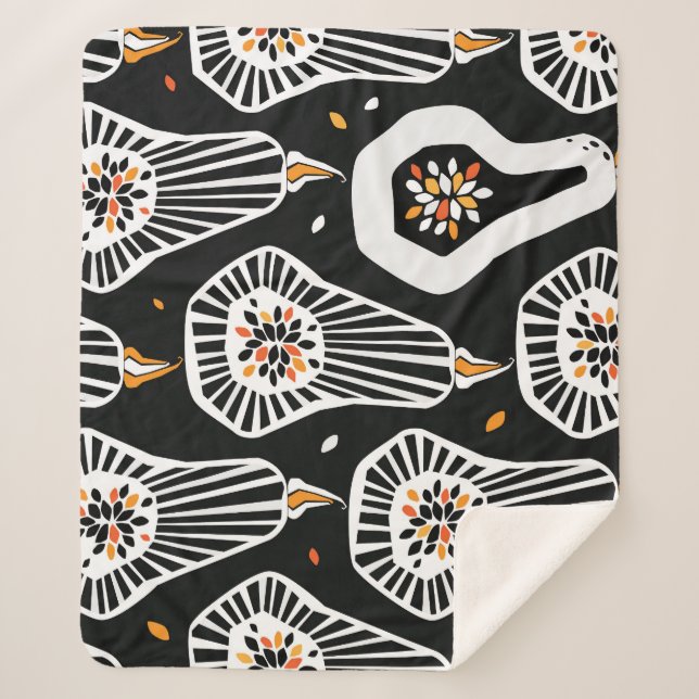 Manta Sherpa Semillas estilizadas de calabazas: diseño sin inco (Anverso)