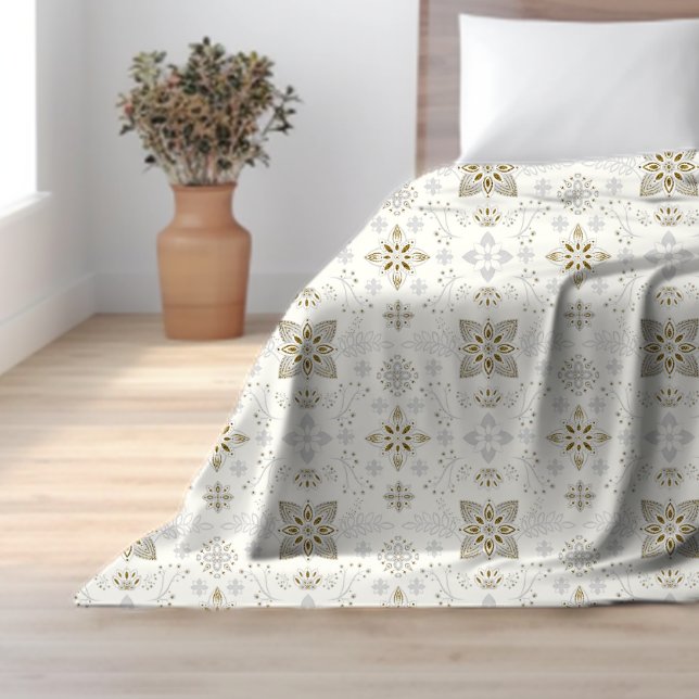 Manta Sherpa Sencillo patrón elegante de mosaico folclórico dor (Subido por el creador)