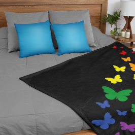 Manta Sherpa Sendero de la Mariposa Arcoíris LGBTQ