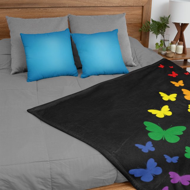 Manta Sherpa Sendero de la Mariposa Arcoíris LGBTQ (Subido por el creador)
