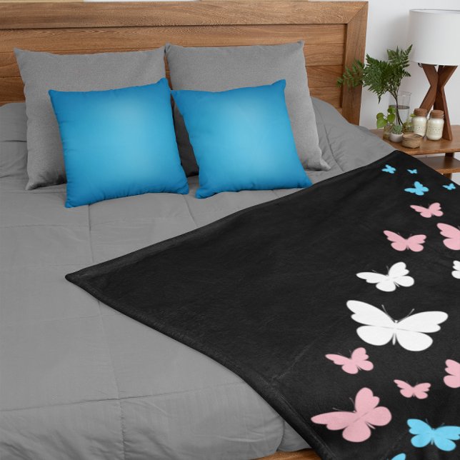 Manta Sherpa Sendero de Mariposas del Orgullo Transgénero (Subido por el creador)
