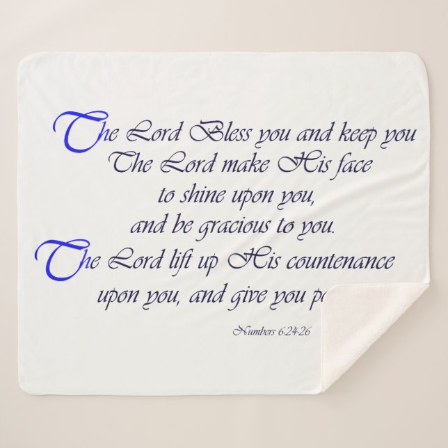 Manta Sherpa Señor Bless You Sherpa Blanket de la bendición de (Anverso (horizontal))