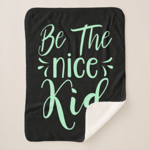 Manta Sherpa Ser el buen chico mensaje positivo en verde menta