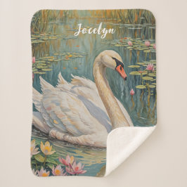 Manta Sherpa Serenade Cisne Tranquila