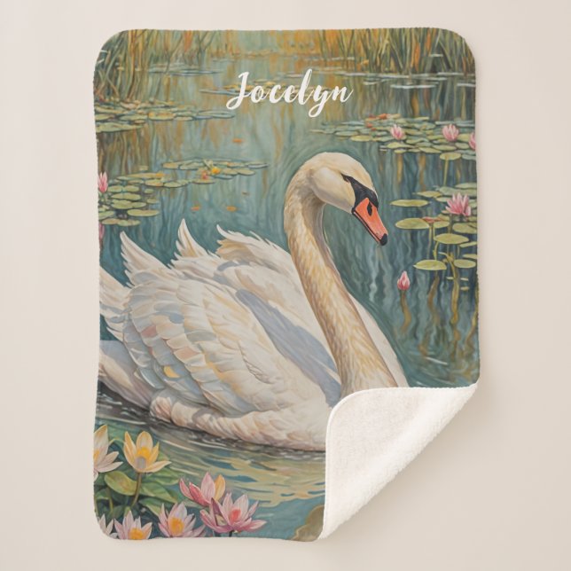 Manta Sherpa Serenade Cisne Tranquila (Anverso)