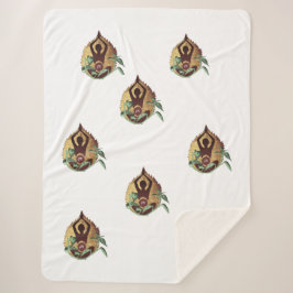 Manta Sherpa "Serene Harmony: Lotus Silhouette with Nature Symb