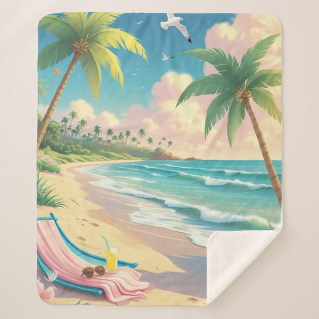 Manta Sherpa Serenidad de primavera costera - Acogedor (Anverso)