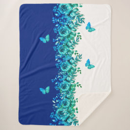 Manta Sherpa Serenity Blue Petal Sherpa Throw