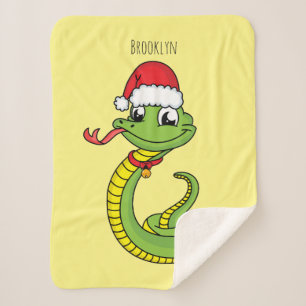 Manta Sherpa Serpiente verde suave con personalizado de sombrer