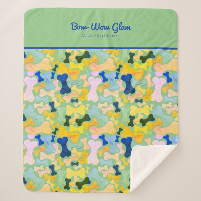 Manta Sherpa servicios de mascota de huesos de perro (Anverso)