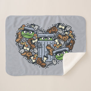 Manta Sherpa Sésamo Oscar el Corazón de Doodle de Grouch